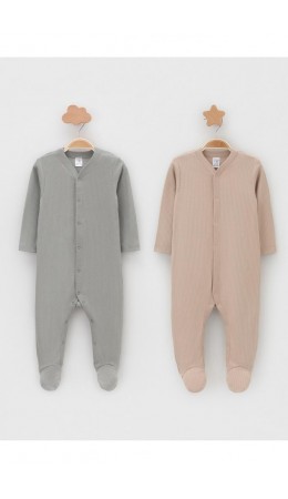 К 6523-2уп/тем.бежевый 1304,оливковый 0209 набор комбинезон (слип)