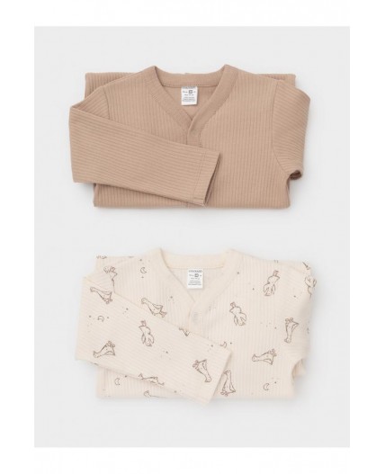 К 6523-2уп/молочный Н105,бежевый 1215 набор комбинезон (слип)