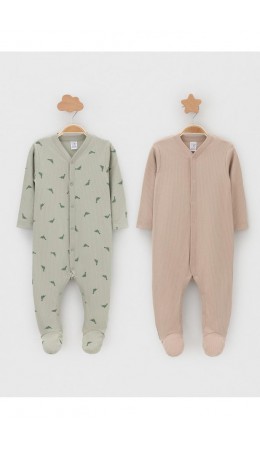 К 6523-2уп/оливковый Н049.1,тем.бежевый 1304 набор комбинезон (слип)