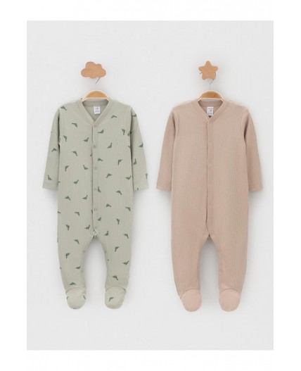 К 6523-2уп/оливковый Н049.1,тем.бежевый 1304 набор комбинезон (слип)