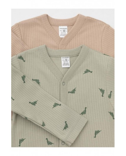 К 6523-2уп/оливковый Н049.1,тем.бежевый 1304 набор комбинезон (слип)