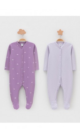 К 6523-2уп/фиолетовый Н063,сиреневый Н072 набор комбинезон (слип)