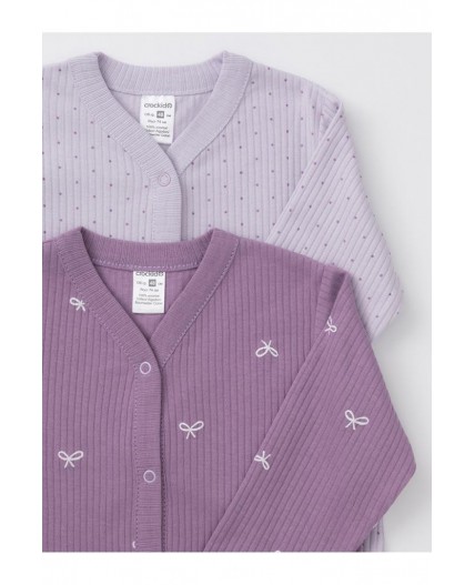 К 6523-2уп/фиолетовый Н063,сиреневый Н072 набор комбинезон (слип)