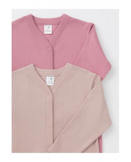 К 6523-2уп/розово-бежевый 1506,тем.розовый 1710 набор комбинезон (слип)