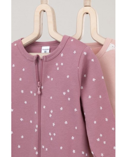 К 6522-2уп/цветочные снежинки,зайчики набор комбинезон