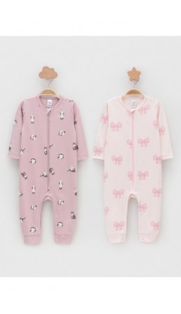 К 6522-2уп/розово-бежевый Н082,бело-розовый Н095 набор комбинезон