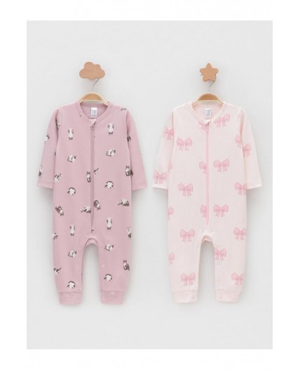 К 6522-2уп/розово-бежевый Н082,бело-розовый Н095 набор комбинезон