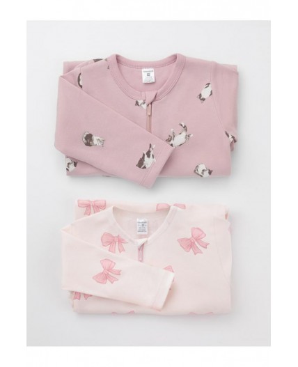 К 6522-2уп/розово-бежевый Н082,бело-розовый Н095 набор комбинезон