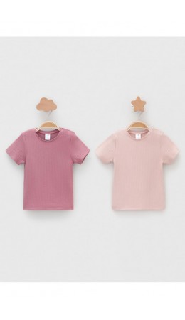 К 302521-2уп/розово-бежевый 1506,тем.розовый 1710 набор фуфайка (футболка)