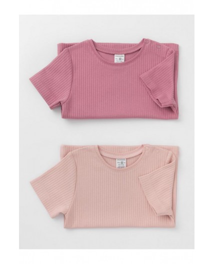 К 302521-2уп/розово-бежевый 1506,тем.розовый 1710 набор фуфайка (футболка)