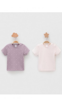 К 302521-2уп/сиреневый Н054.1,бело-розовый 1106 набор фуфайка (футболка)