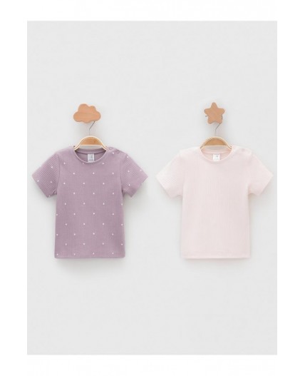 К 302521-2уп/сиреневый Н054.1,бело-розовый 1106 набор фуфайка (футболка)
