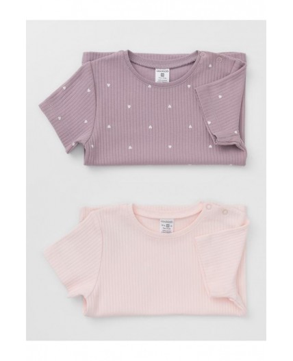 К 302521-2уп/сиреневый Н054.1,бело-розовый 1106 набор фуфайка (футболка)