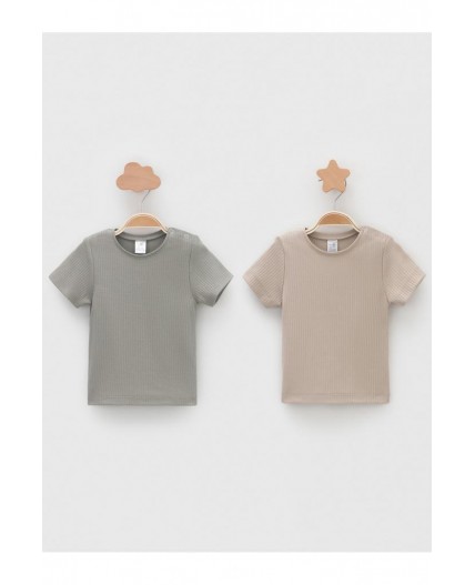 К 302521-2уп/тем.бежевый 1304,оливковый 0209 набор фуфайка (футболка)