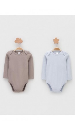 К 6526-2уп/капучино 1210,серо-голубой 4106 набор полукомбинезон (боди)