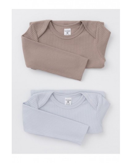 К 6526-2уп/капучино 1210,серо-голубой 4106 набор полукомбинезон (боди)