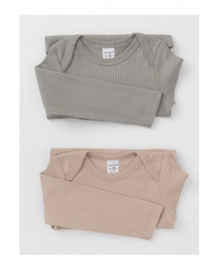 К 6526-2уп/тем.бежевый 1304,оливковый 0209 набор полукомбинезон (боди)