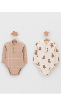 К 6542-2уп/молочный Н183,бежевый Н045.1 набор полукомбинезон (боди)