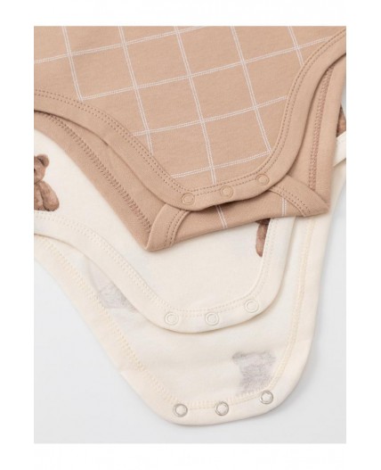 К 6542-2уп/молочный Н183,бежевый Н045.1 набор полукомбинезон (боди)