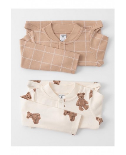 К 6542-2уп/молочный Н183,бежевый Н045.1 набор полукомбинезон (боди)