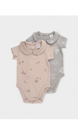 К 6540-2уп/оливковый Н081,тем.бежевый Н106 набор полукомбинезон (боди)