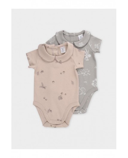 К 6540-2уп/оливковый Н081,тем.бежевый Н106 набор полукомбинезон (боди)