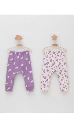 К 4718-2уп/молочный Н085.2,фиолетовый Н052.2 набор брюки