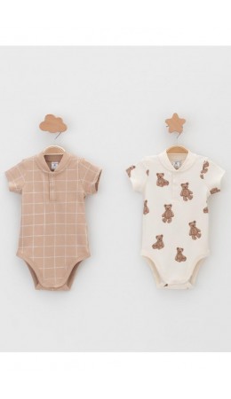 К 6543-2уп/молочный Н183,бежевый Н045.1 набор полукомбинезон (боди)