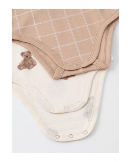 К 6543-2уп/молочный Н183,бежевый Н045.1 набор полукомбинезон (боди)