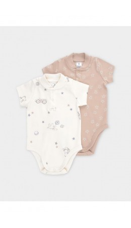 К 6543-2уп/кремовый Н108,бежевый Н105 набор полукомбинезон (боди)