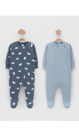 К 6444-2уп/серо-голубой Н100,синий Н052.3 набор комбинезон