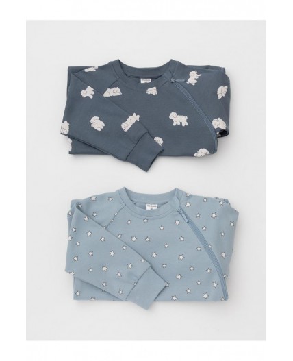 К 6444-2уп/серо-голубой Н100,синий Н052.3 набор комбинезон