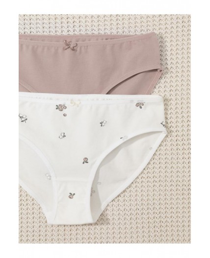 К 1972-2уп/кофейный,сахар,голубика и цветы набор трусы