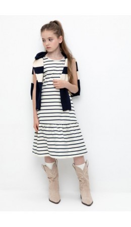 КР 5803/античный белый,полоска к396 сарафан