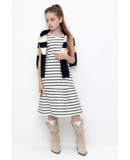 КР 5803/античный белый,полоска к396 сарафан