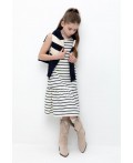 КР 5803/античный белый,полоска к396 сарафан