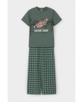 К 1599/зеленый мох,клетка пижама