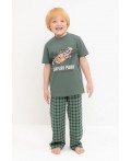 К 1599/зеленый мох,клетка пижама