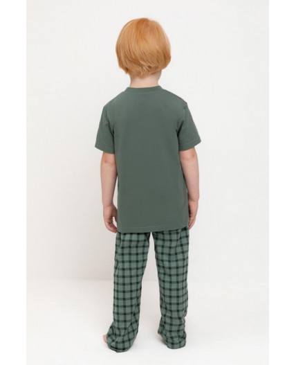 К 1599/зеленый мох,клетка пижама