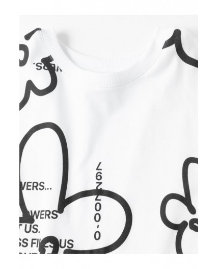 КБ 302923/белый(цветы) фуфайка (футболка)