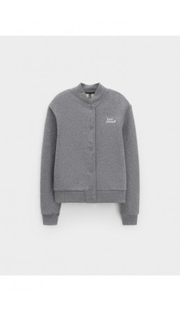 КР 302836/серый меланж к605 жакет (бомбер)