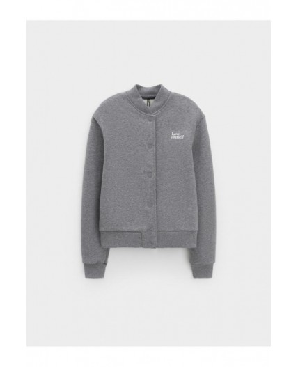 КР 302836/серый меланж к605 жакет (бомбер)