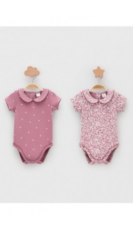 К 6540-2уп/тем.розовый 1710 Н099,Н098 набор полукомбинезон (боди)