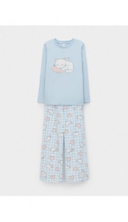 К 1623/голубое стекло,кошки на пикнике пижама