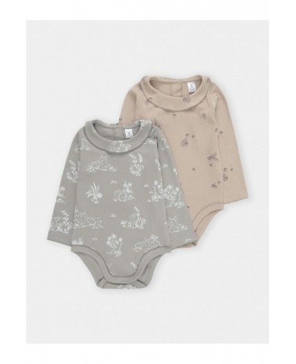 К 6539-2уп/оливковый Н081,тем.бежевый Н106 набор полукомбинезон (боди)