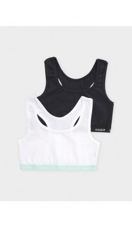 К 1198-2уп/белый,черный набор майка-топ