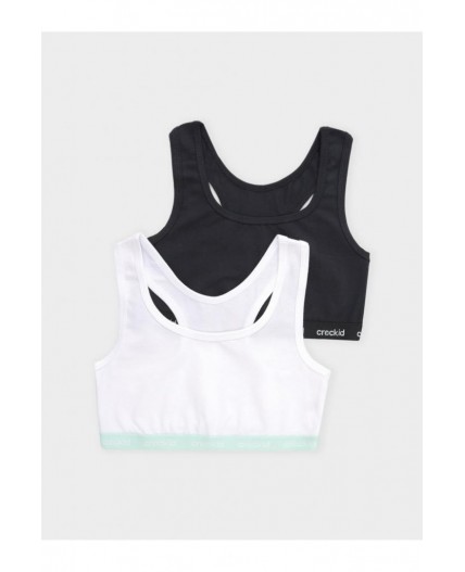 К 1198-2уп/белый,черный набор майка-топ