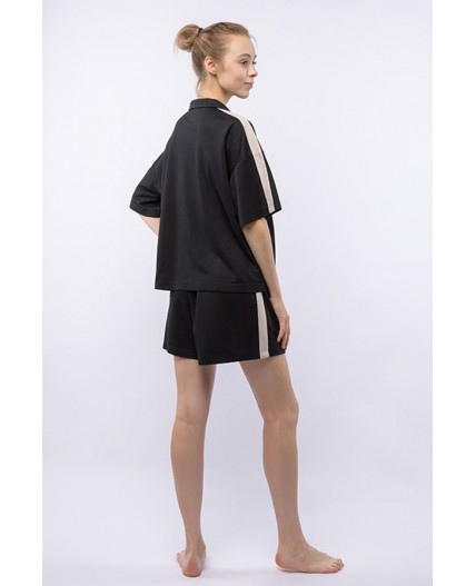 Комплект жен.(блузка и шорты) Sandara черный