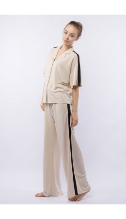 Комплект жен. (блузка и брюки) Sanda молочный