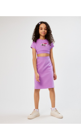 Комплект детский для девочек ((1)топ укороченный и (2)юбка) Lenita фиолетовый